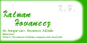 kalman hovanecz business card
