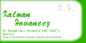 kalman hovanecz business card